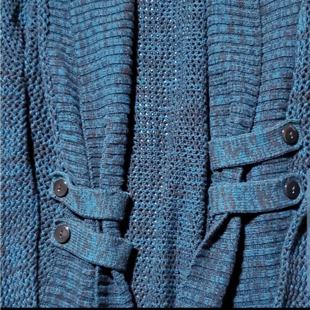 AGB Turquoise Open Weave Cardigan - Picture 4 of 7